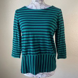 MADEWELL green and black striped top‎
